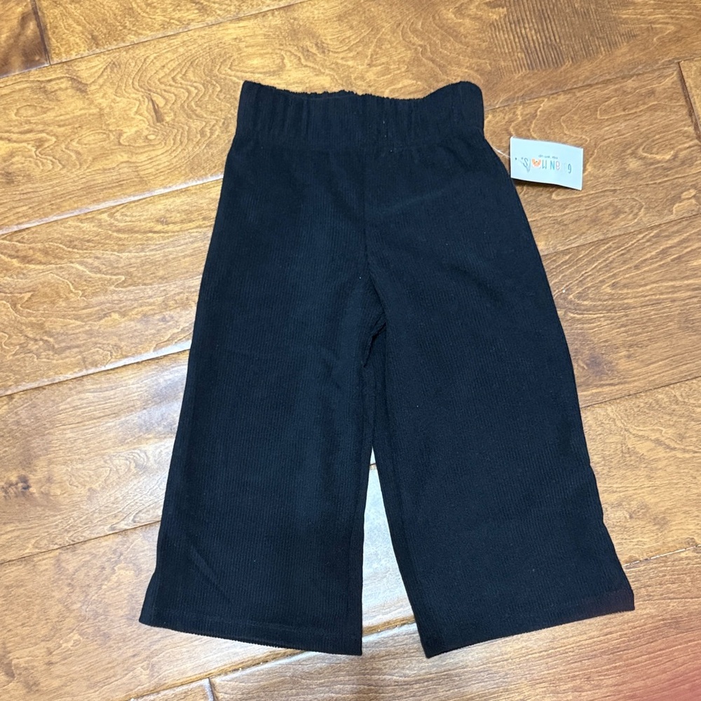 NWT Size 18M Garanimals Knit Corduroy Wide Leg Black Bottoms